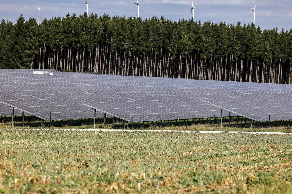 Söhnstetten, Einweihung, Bürger-Solarpark, PV, Photovoltaik, Solarpark, Energie, Energiewende, Der Bürger-Solarpark bei Söhnstetten ist 15 Hektar groß.