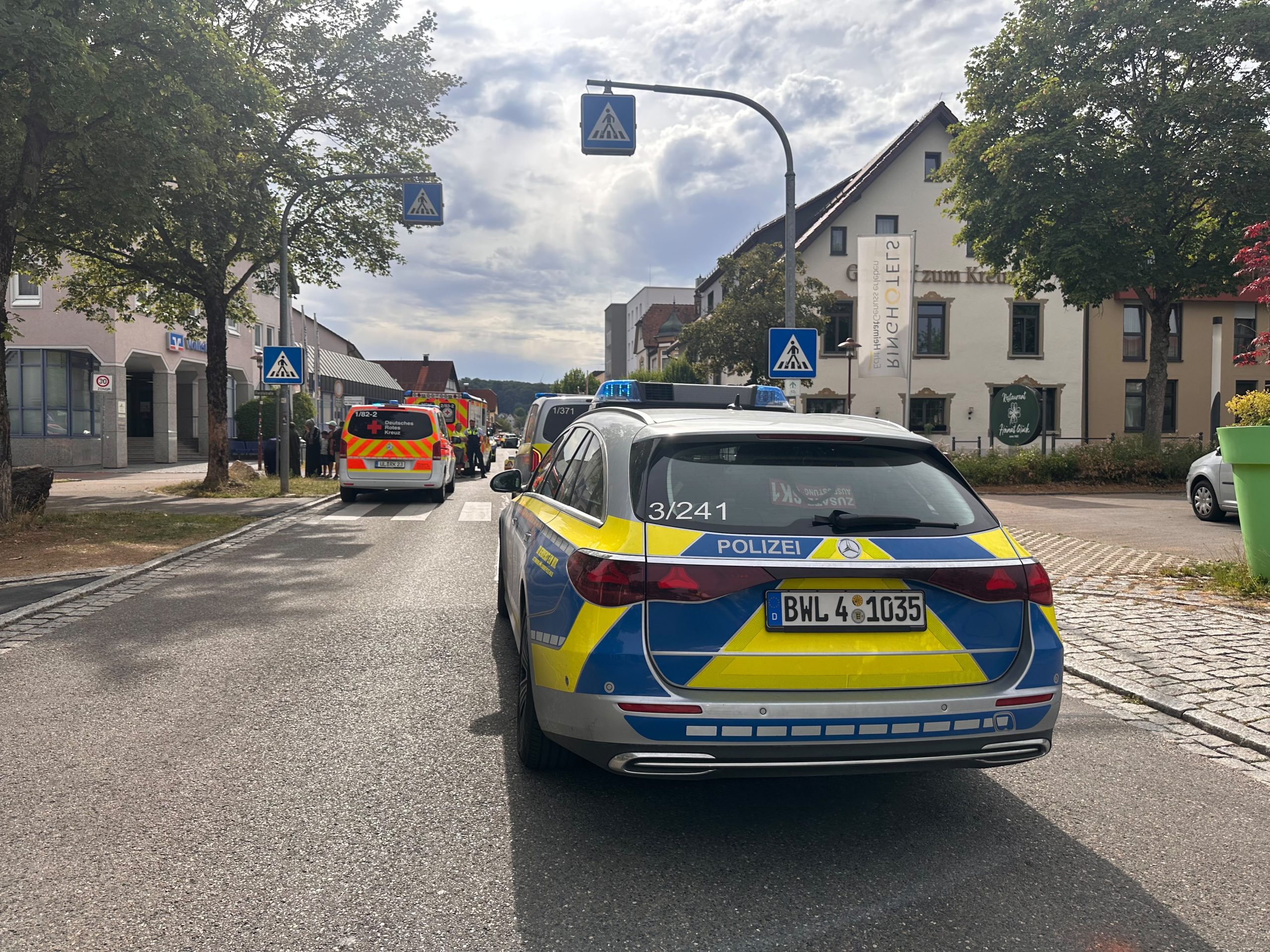 Einsatz in Steinheimer Ortsmitte am Mointagabend.