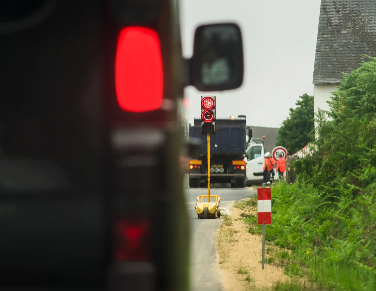 Baustellenampel, Symbolfoto.