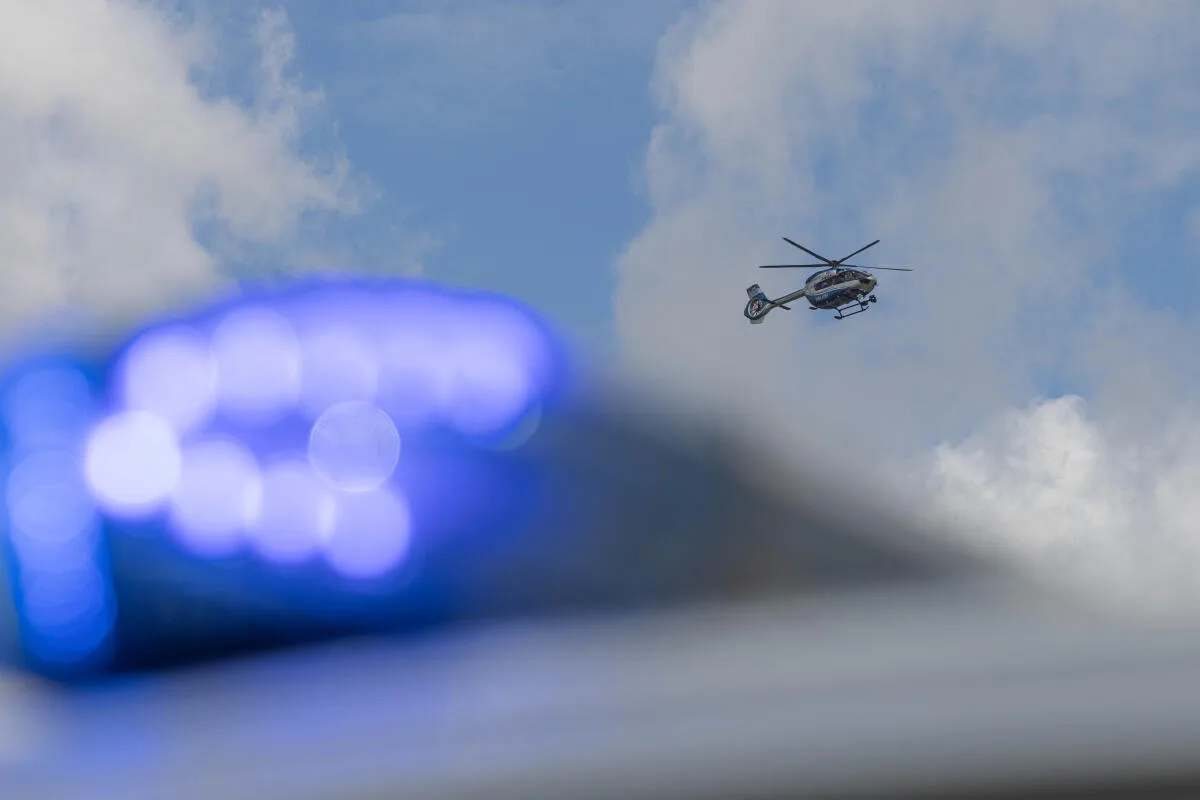 Hubschrauber der Polizei im Einsatz, Symbolfoto