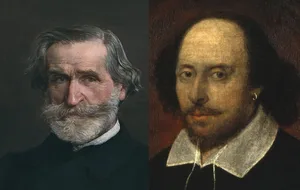 Collage Selbst ein Meister seiner Kunst, nämlich der Oper, konnte sich Giuseppe Verdi (links) dem Einfluss des großen Dramatikers William Shakespeare nicht entziehen.