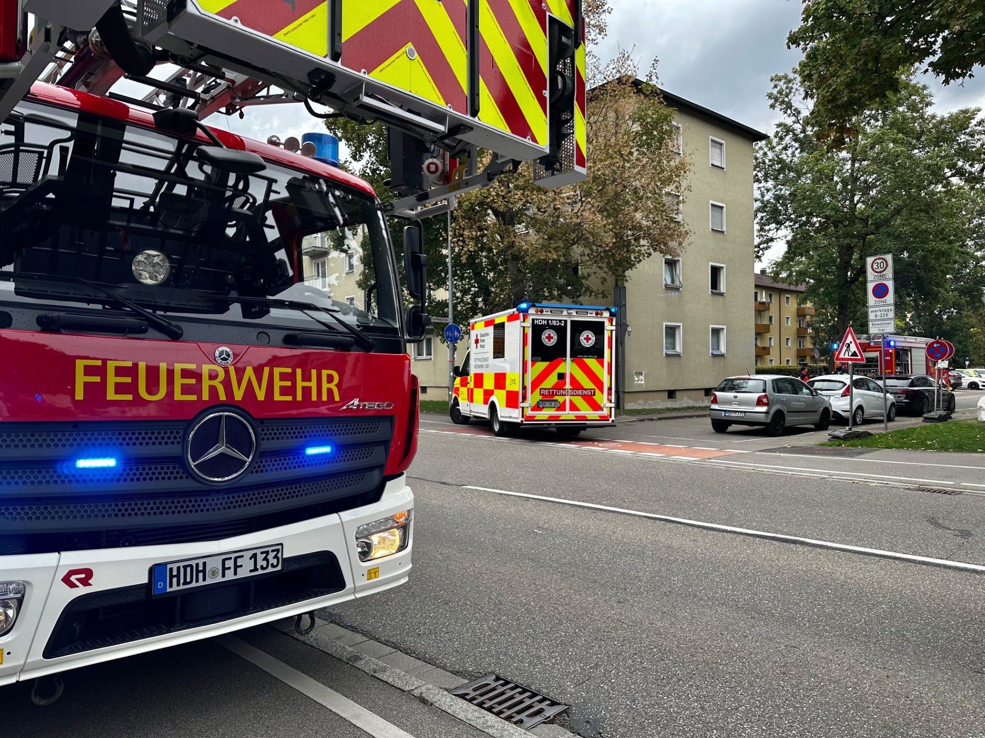 Einsatz an der Heckentalkreuzung in Heidenheim am Donnerstagnachmittag.