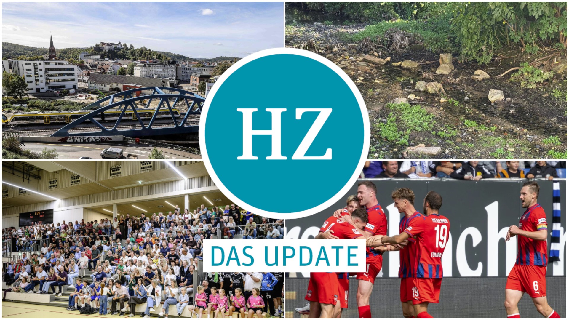 Neue Bahnbrücke in Heidenheim in Betrieb, der Goldbach ist vermüllt, in Steinheim wird wieder Handball gespielt und der FCH ist gut in die Saison gestartet. 