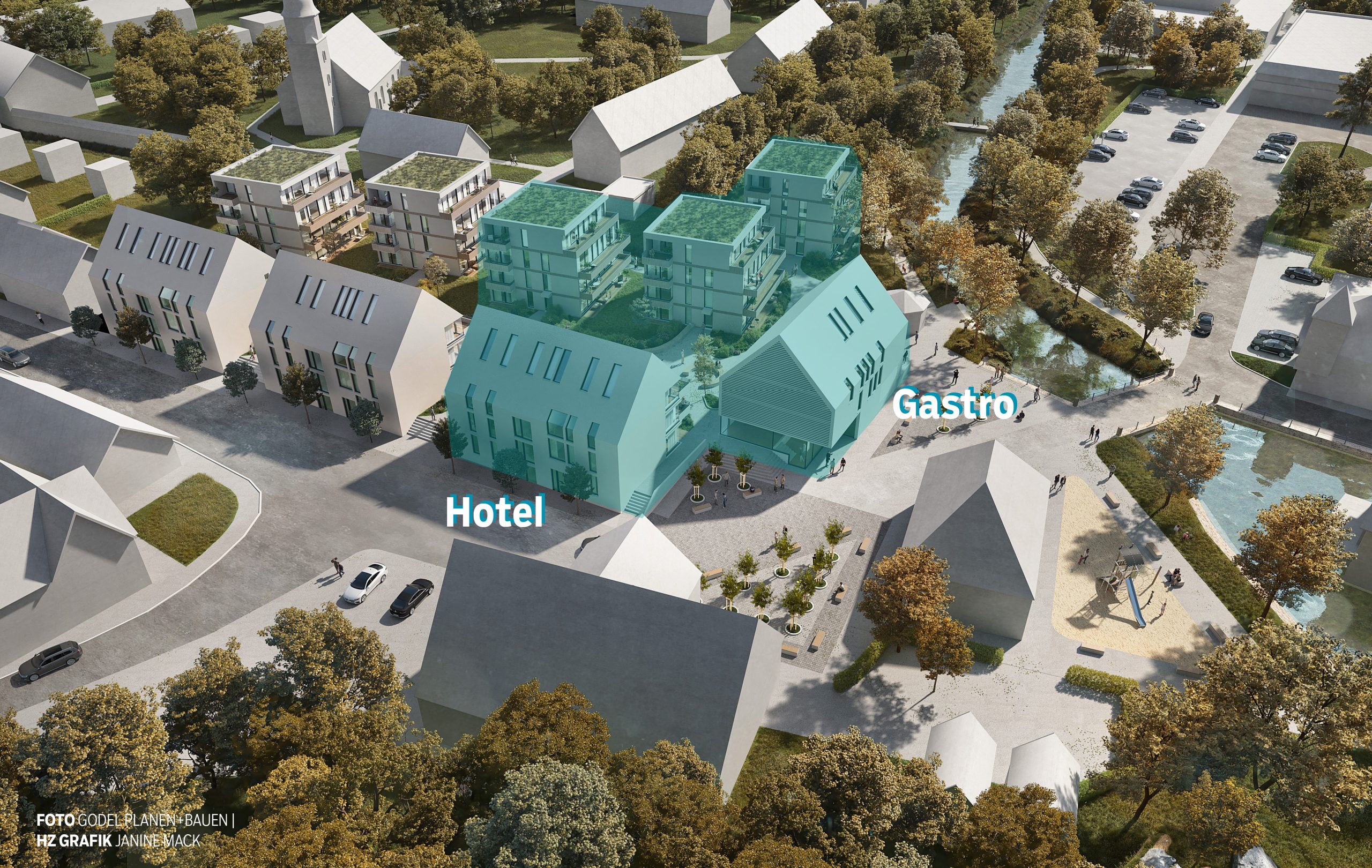 Mit dem ersten Bauabschnitt (grün) auf dem Brenzquell-Höfe-Areal soll nach den Sommerferien begonnen werden. Hier entstehen zunächst drei Punkthäuser, ein Hotel und ein gastronomischer Betrieb.
