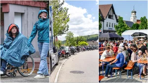collage Naturtheater-Premiere, Motorradtreffen, Dorffeste: Das ist am Wochenende im Landkreis Heidenheim geboten.