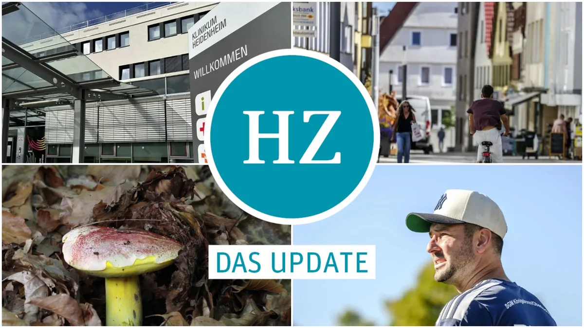 update280926 Notaufnahme im Klinikum, Fahrradfahrer in Giengen, Pilz auf der Schwäbischen Alb und Sportgerichtsurteil im Fußball.