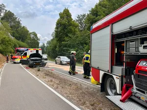 Einsatz nach einem Unfall am Mittwoch bei Anhausen. Einsatz nach einem Unfall am Mittwoch bei Anhausen.